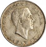 1927-H年沙捞越半圆。喜敦造币厂。SARAWAK. 50 Cents, 1927-H. Heaton Mint. PCGS AU-53 Gold Shield.
