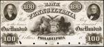 Philadelphia, Pennsylvania. Bank of Pennsylvania. ND (18xx). $100. Uncirculated. Proof.