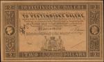 DANISH WEST INDIES. State Treasury. 2 Dollars, 1898. P-8r. Remainder. Extremely Fine.
