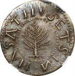1652 Pine Tree Shilling. Large Planchet. Noe-4.5, Salmon 4-D, W-720. Rarity-6+. Without Pellets at T