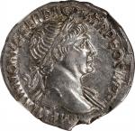 TRAJAN, A.D. 98-117. AR Denarius (3.34 gms), Rome Mint, ca. A.D. 103-107. NGC AU, Strike: 5/5 Surfac