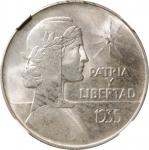 CUBA. Peso, 1935. Philadelphia Mint. NGC MS-64.