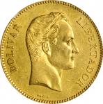 VENEZUELA. 100 Bolivares, 1887. Caracas Mint. NGC AU-55.