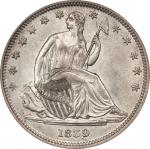 1839 Liberty Seated Half Dollar. No Drapery. WB-2. Rarity-3. MS-62 (PCGS).