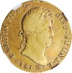 SPAIN. 2 Escudos, 1812-C CI. Cadiz Mint. Ferdinand VII. NGC VF-30.