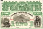 BOLIVIA. Banco Nacional de Bolivia. 1 Peso, ND. P-S191p. Proofs. Choice About Uncirculated.