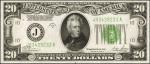 Friedberg 2052-Jdgs. 1928B $20  Federal Reserve Note. Kansas City. PMG Gem Uncirculated 66 EPQ.