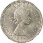 NEW ZEALAND: Elizabeth II, 1952-, 6 pence, 1958, KM-28.2, finest known (population 1, this piece), N