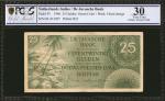 1946年荷兰印度爪哇银行25盾 NETHERLANDS INDIES. Javasche Bank. 25 Gulden, 1946. P-91. PCGS GSG Very Fine 30.