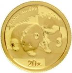 2008年熊猫纪念金币1/20盎司 完未流通