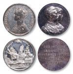 19世纪 英国打製纪念银章及1888年普鲁士纪念银章各一枚