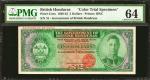 BRITISH HONDURAS. Government of British Honduras. 2 Dollars, 1939-42. P-21cts. Color Trial Specimen.