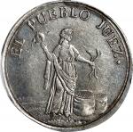 GUATEMALA. Silver Medallic 2 Reales, 1837. PCGS AU-55.