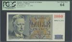 Banque Nationale de Belgique, 1000 francs, 7th January 1950, serial number 0064.S.154, blue and oran