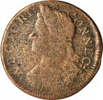 1787 Connecticut Copper. Miller 16.6-NN.2, W-3035. Rarity-6. Draped Bust Left. VF Details—Environmen