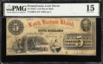 Lock Haven, Pennsylvania. Lock Haven Bank. 1850s $5. PMG Choice Fine 15.