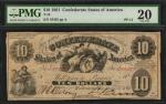 T-10. Confederate Currency. 1861 $10. PMG Very Fine 20.
