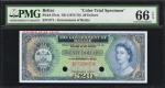 BELIZE. Government of Belize. 20 Dollars, ND (1974-76). P-37cts. Color Trial Specimen. PMG Gem Uncir