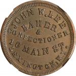 Kentucky--Lexington. Undated (1861-1865) John W. Lee. Fuld-480B-6b. Rarity-8. Brass. Reeded Edge. MS