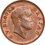 1933-H年砂劳越1/2分。喜敦造币厂。SARAWAK. 1/2 Cent, 1933-H. Birmingham (Heaton) Mint. Charles V. Brooke. PCGS MS