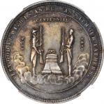 1876 Nevada Dollar. Silver. 38 mm. HK-19, Julian CM-36a. Rarity-5. MS-62 (NGC).