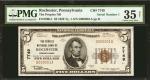 Rochester, Pennsylvania. $5 1929 Ty. 1. Fr. 1800-1. The Peoples NB. Charter #7749. PMG Choice Very F
