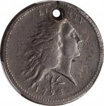 1793 Flowing Hair Cent. Wreath Reverse. S-11C. Rarity-3-. Lettered Edge. Fine Details--Holed (PCGS).