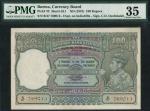 Burma Currency Board, 100 rupees, ND (1947), serial number B/47 769013, green on pink underprint, Ge