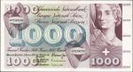 SWITZERLAND. Schweizerische Nationalbank. 1000 Franken, 1970. P-52. Choice Very Fine.