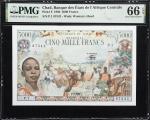 CHAD. Banque des Etats de lAfrique Centrale. 5000 Francs, 1980. P-8. PMG Gem Uncirculated 66 EPQ.