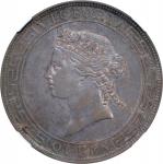 1868年香港壹圆银币。香港造币厂。 (t) HONG KONG (SAR). Dollar, 1868. Hong Kong Mint. Victoria. NGC AU-55.