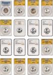 Lot of (26) Certified Liberty Seated and Washington Quarters.