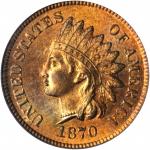 1870 Indian Cent. Bold N. MS-64 RD (PCGS).