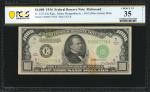 Fr. 2211-Em. 1934 $1,000 Federal Reserve Mule Note. Richmond. PCGS Banknote Choice Very Fine 35 Deta