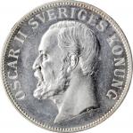 SWEDEN. 2 Kronor, 1907-EB. Stockholm Mint. NGC MS-63.