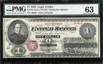 Fr. 16c. 1862 $1  Legal Tender Note. PMG Choice Uncirculated 63.