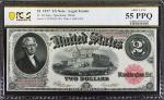 Fr. 60. 1917 $2 Legal Tender Note. PCGS Banknote About Uncirculated 55 PPQ.