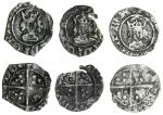 Henry VII (1485-1509), Halfpennies (3), London, type IIb/a, 0.41g, m.m. cinquefoil, henric dei gra r