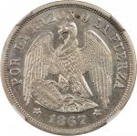CHILE. Peso, 1867-So. NGC AU Details--Surface Hairlines.