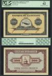 French Guiana, Banque de la Guyane, 500 francs, specimen, no date 91942), serial number A1 0000, bla