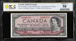 CANADA. Bank of Canada. 1000 Dollars, 1954. BC-36. PCGS Banknote Choice About Uncirculated 58.