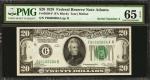 Fr. 2050-F. 1928 $20 Federal Reserve Note. Atlanta. PMG Gem Uncirculated 65 EPQ. Serial Number 4.