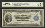 Fr. 746. 1918 $1 Federal Reserve Bank Note. San Francisco. PMG Gem Uncirculated 65 EPQ.