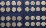 1948-1963年美国富兰克林像50美分（半美元）银币大全套共35枚，含D版、S版，原美国钱币定位册装，近未使用品