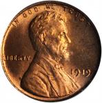 1919 Lincoln Cent. MS-65 RD (PCGS).