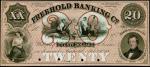 Freehold, New Jersey. Freehold Banking Co. Feby. 1, 18xx. $20. PCGS Gem New 66 PPQ. Proof. Hole Punc