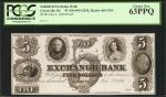 Greenville, Rhode Island. Smithfield Exchange Bank. July 4, 1848. $5. PCGS Choice New 63 PPQ. Proof.
