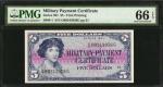 Military Payment Certificate. Series 591. $5. PMG Gem Uncirculated 66 EPQ.