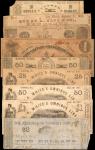 Lot of (9) Mixed Towns, Virginia. Mixed Banks. 1861-62. 10 Cents, 50 Cents, $1 & $2. Very Good to Fi