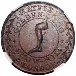 1795年英国半便士地区发行代币，哈特菲尔德发行，光边，NGC MS64BN，#3478767-022